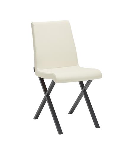 X Sandalye Beyaz Deri 003